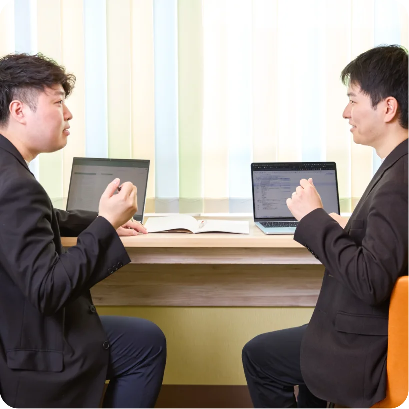 立石さんとお話しをしている福澤さん